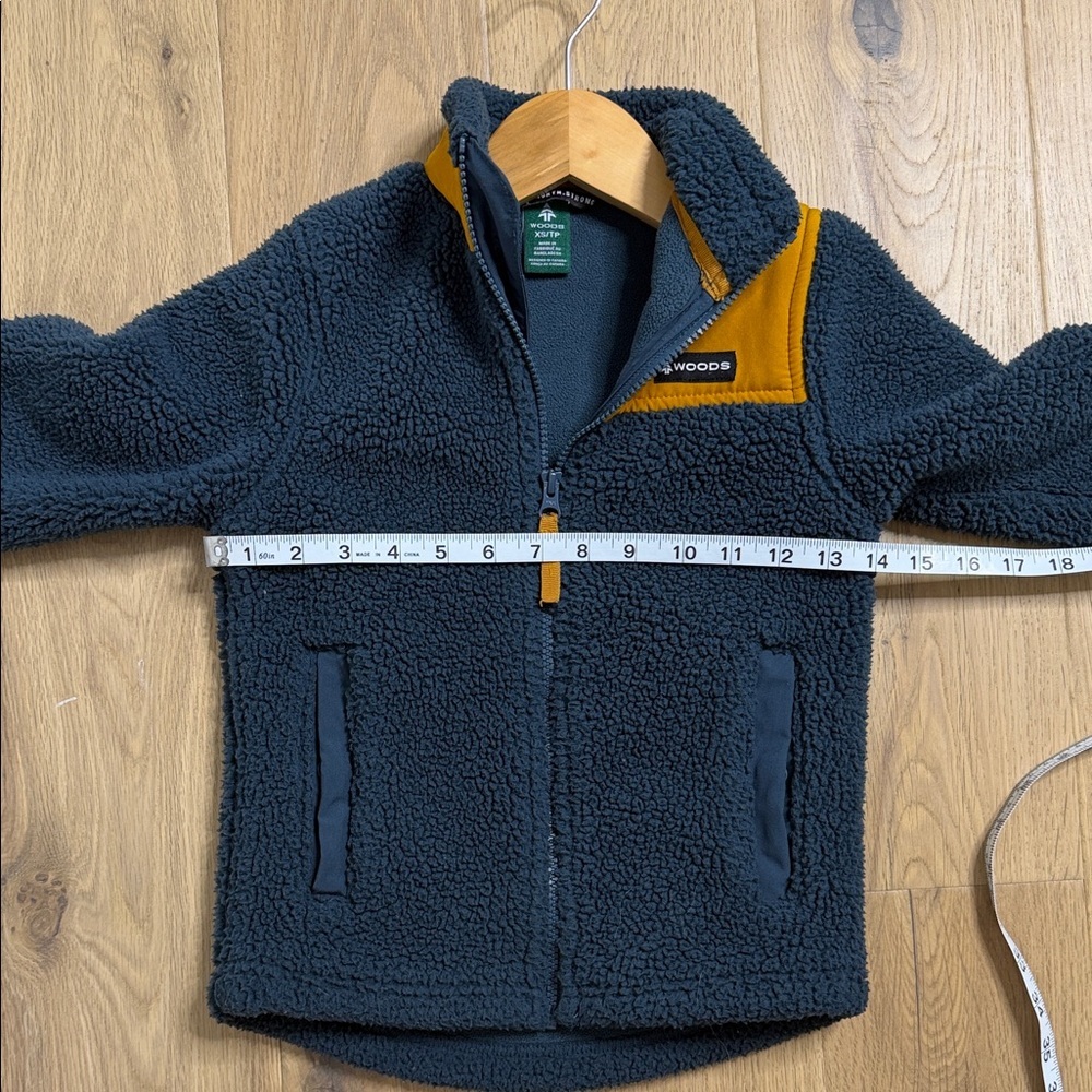 Woods Kids Sherpa Jacket - Navy and Mustard - Picture 6 of 9